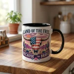 Patriotic Mug, Western Coffee Mug, American Flag Mug, Cowboy Coffee Cup, Veteran Gift, 4th of July Mug - Image 4