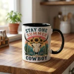 Cowboy Mug, Western Coffee Mug, Country Coffee Cup, Rustic Cowboy Gift, Western Decor Mug, Rodeo Cow Skull Mug - Image 3
