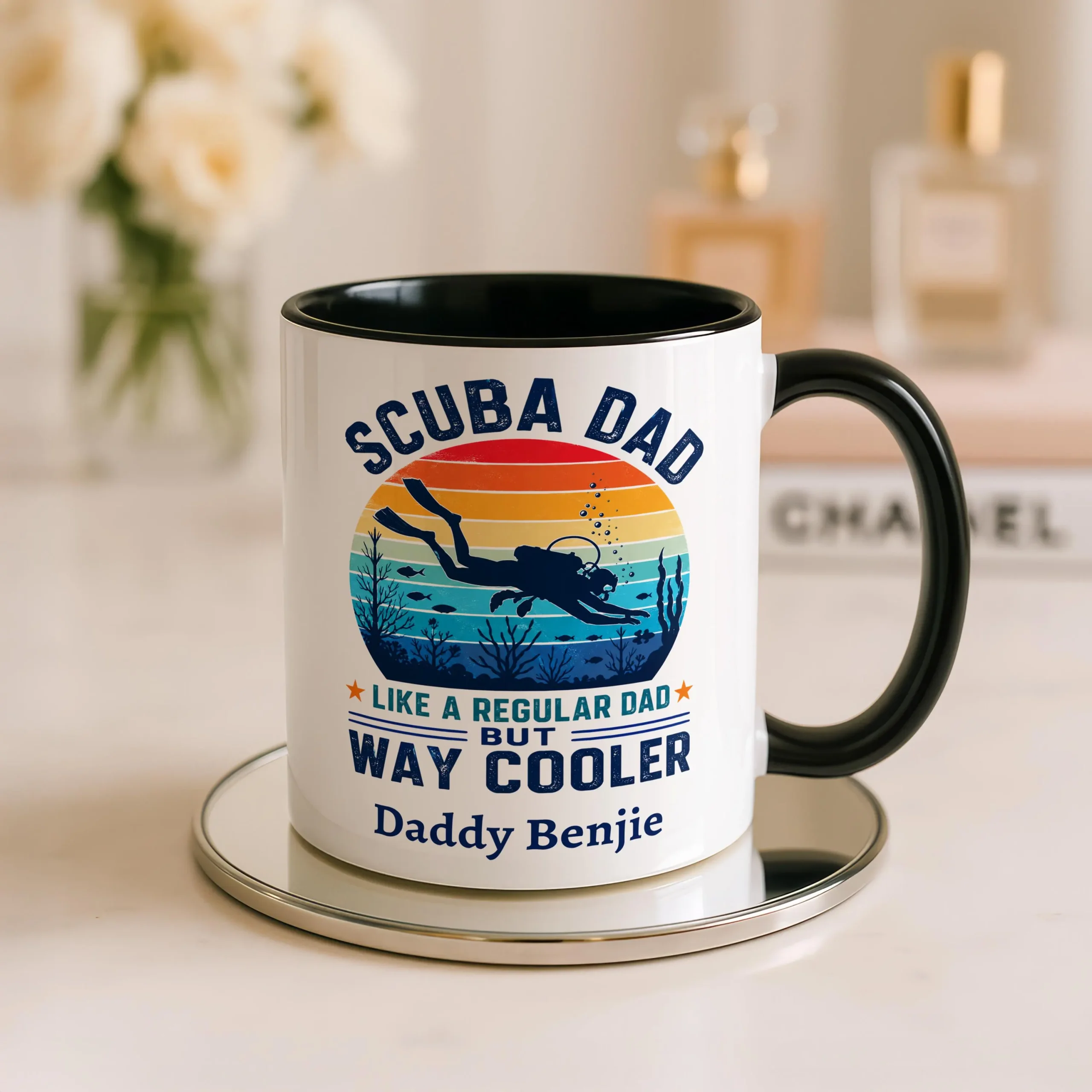 Personalized Dad Mug for Scuba Divers, Diving Dad Mug Gifts for Divers, Scuba Instructor Diving Gift, Fathers Day Mug Gift from Daughter Personalized Dad Mug for Scuba Divers, Diving Dad Mug Gifts for Divers, Scuba Instructor Diving Gift, Fathers Day Mug Gift from Daughter - Image 1