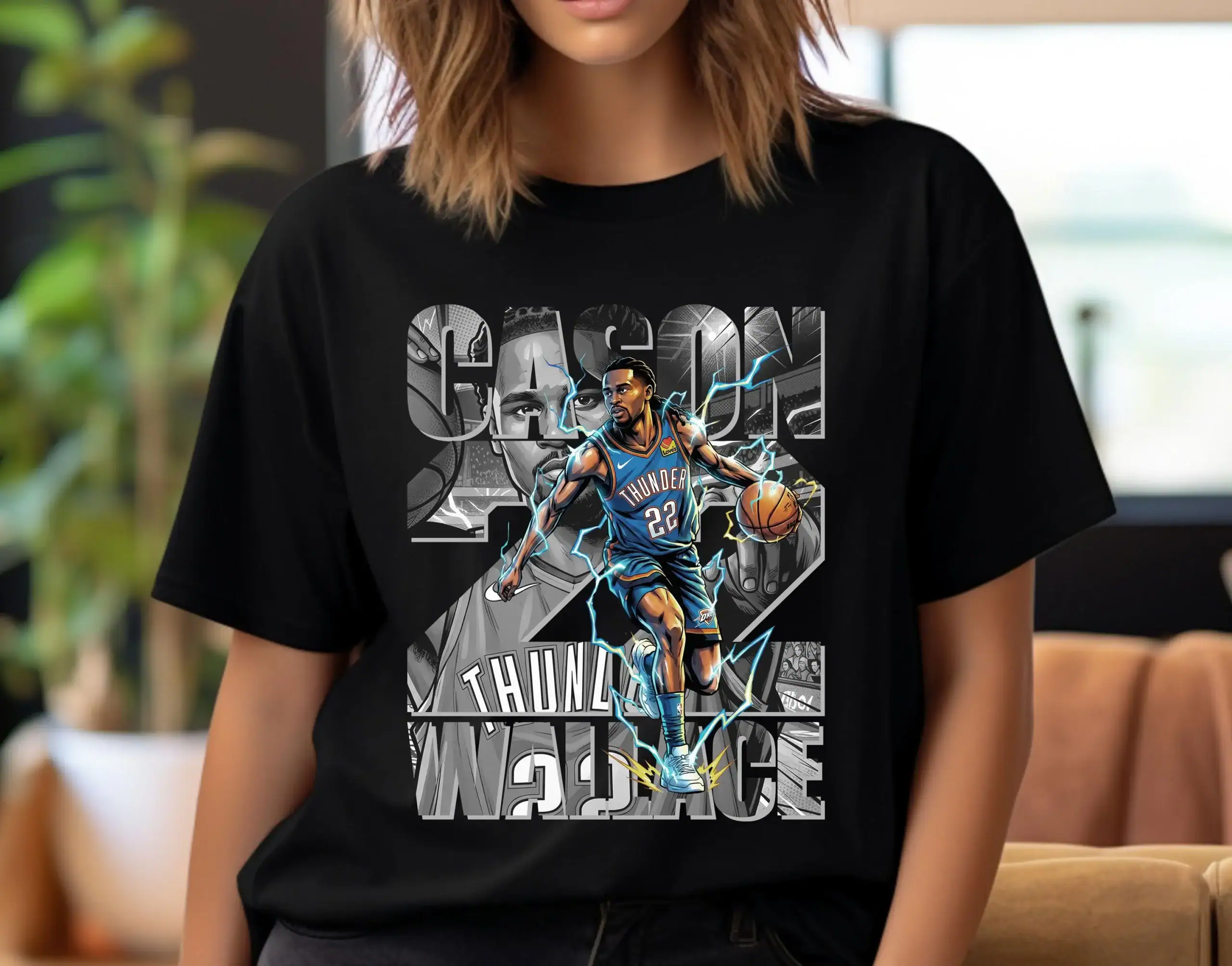 Basketball Player T-Shirt Design: Wallace Comic Graphic Shirt
