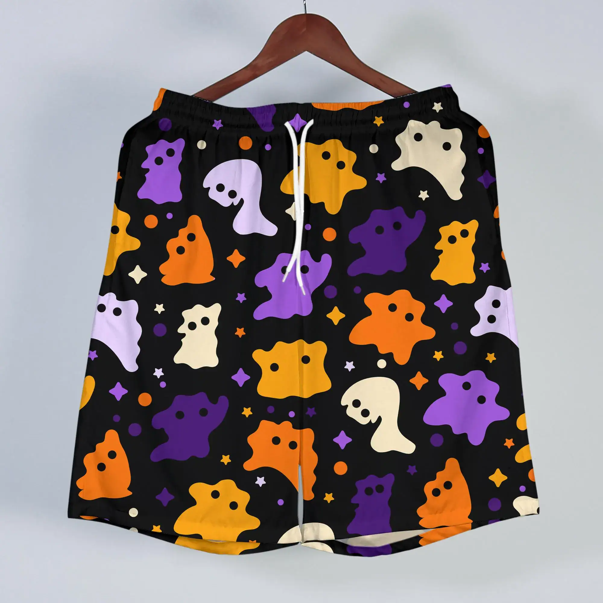 Ditto Hawaiian Shirt Cute Ghost Pattern Tropical Button Up Shirt Spooky Summer Beach Halloween Matching Set Unisex Outfit Ditto Shirt Gifts - Image 4
