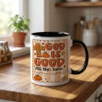 God Is Good Fall Mug, Christian Pumpkin Coffee Mug, Faith Based Autumn Coffee Cup, Religious Thanksgiving Mug Gift