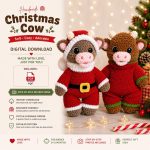 Christmas Cow Crochet Pattern PDF | Amigurumi Cow Christmas Doll | Crochet Plush Toy Tutorial | Holiday Cow Pattern | Gift Digital Download