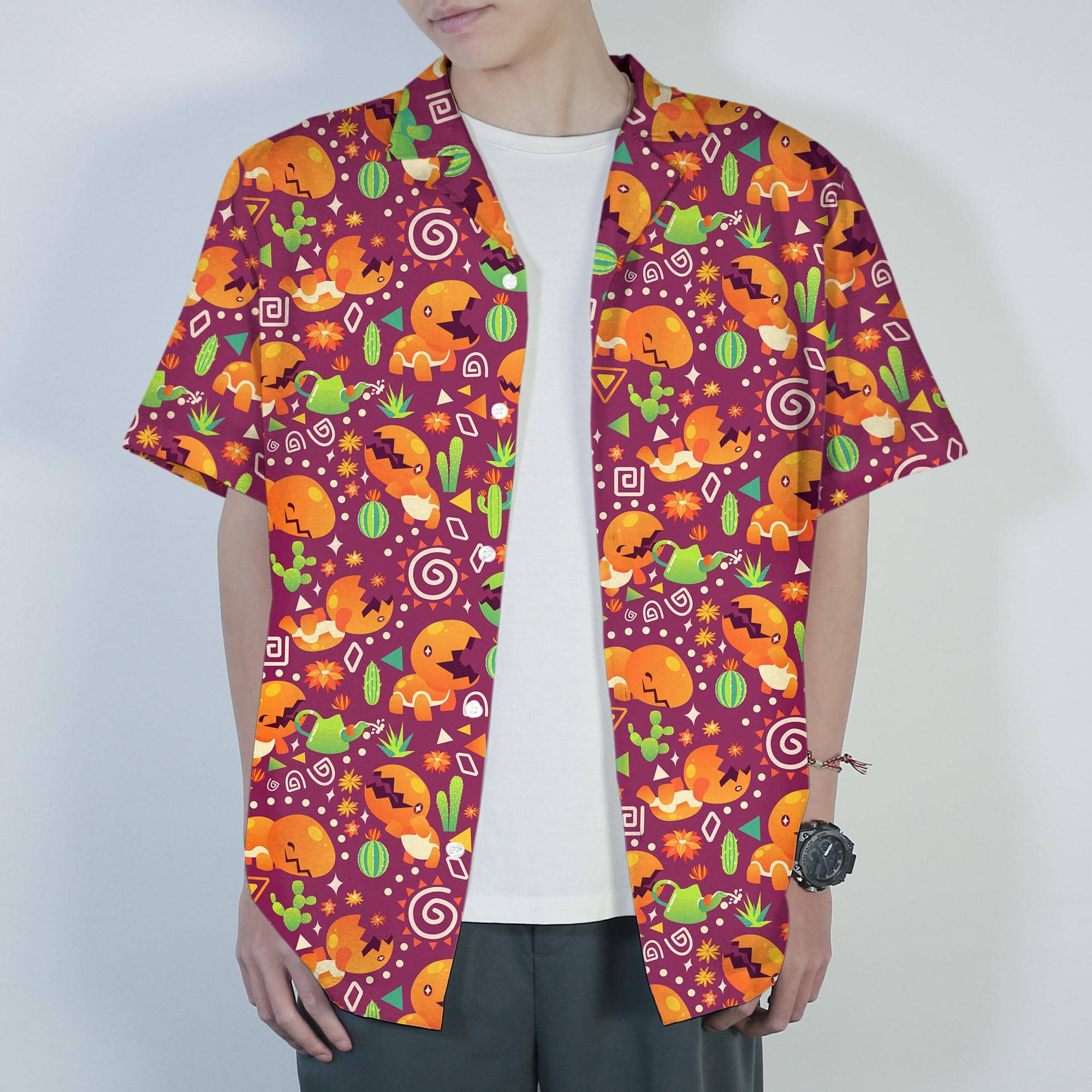 Trapinch Hawaiian Shirt Tropical Button Up Shirt Cute Summer Beach Shorts Desert Pattern Matching Set Unisex Outfit Trapinch Shirt Gifts - Image 2