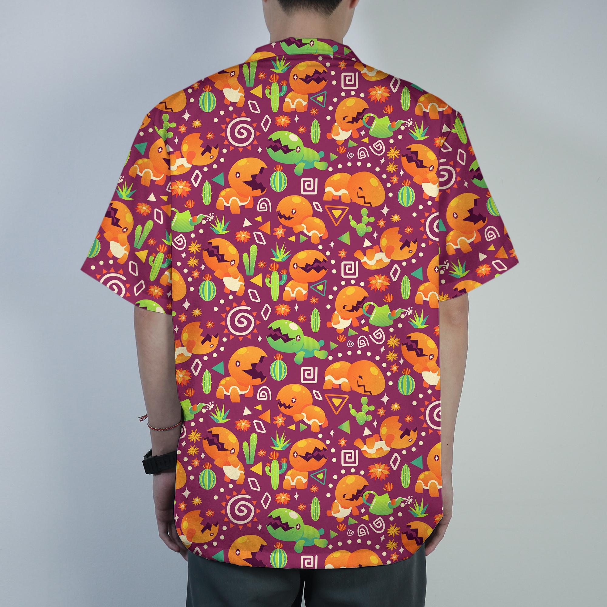 Trapinch Hawaiian Shirt Tropical Button Up Shirt Cute Summer Beach Shorts Desert Pattern Matching Set Unisex Outfit Trapinch Shirt Gifts - Image 3