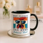 Funny Chicken Lover for Dad Birthday Gift from Kids, Father's Day Gift Mug Farmhouse Dad Mug, Personalized Rooster Coffee Cup - Image 2