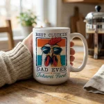 Funny Chicken Lover for Dad Birthday Gift from Kids, Father's Day Gift Mug Farmhouse Dad Mug, Personalized Rooster Coffee Cup - Image 3