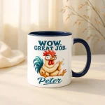 Personalized Funny Mug, Custom Name Coffee Mug, Funny Chicken Mug, Gag Gift for Coworker, Personalized Gift for Him - Image 2