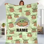 Personalized DNland Starwars Baby Yoda Blanket, Galaxy's Edge Blanket, Starwars DNmovie Fleece Blanket, Starwars Birthday Gift