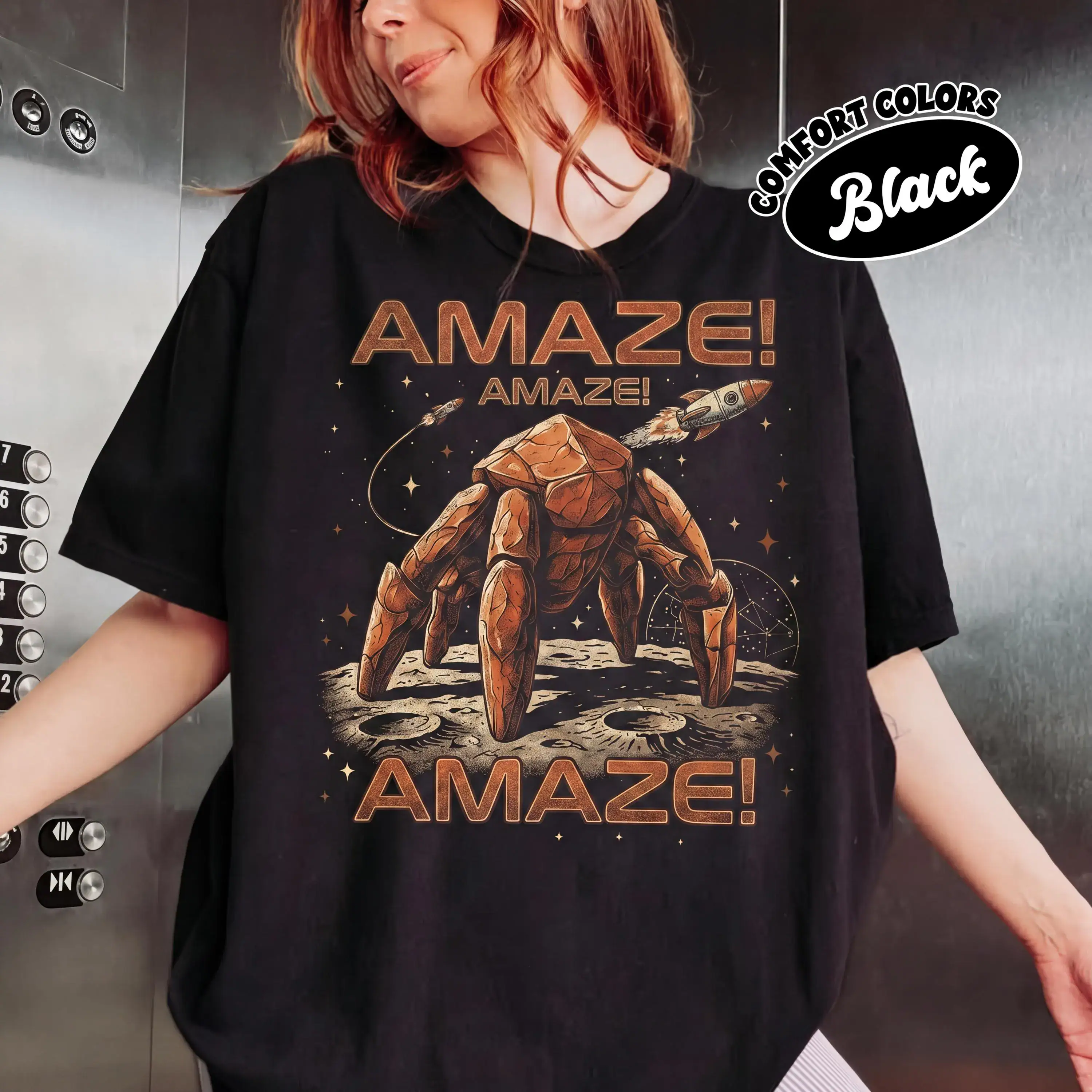 Project Hail Mary Shirt, Retro Sci Fi Rocket Tee, Amaze Rocky Alien Graphic T Shirt, Ryland Grace Book Lover Gift, Andy Weir Space Novel Top