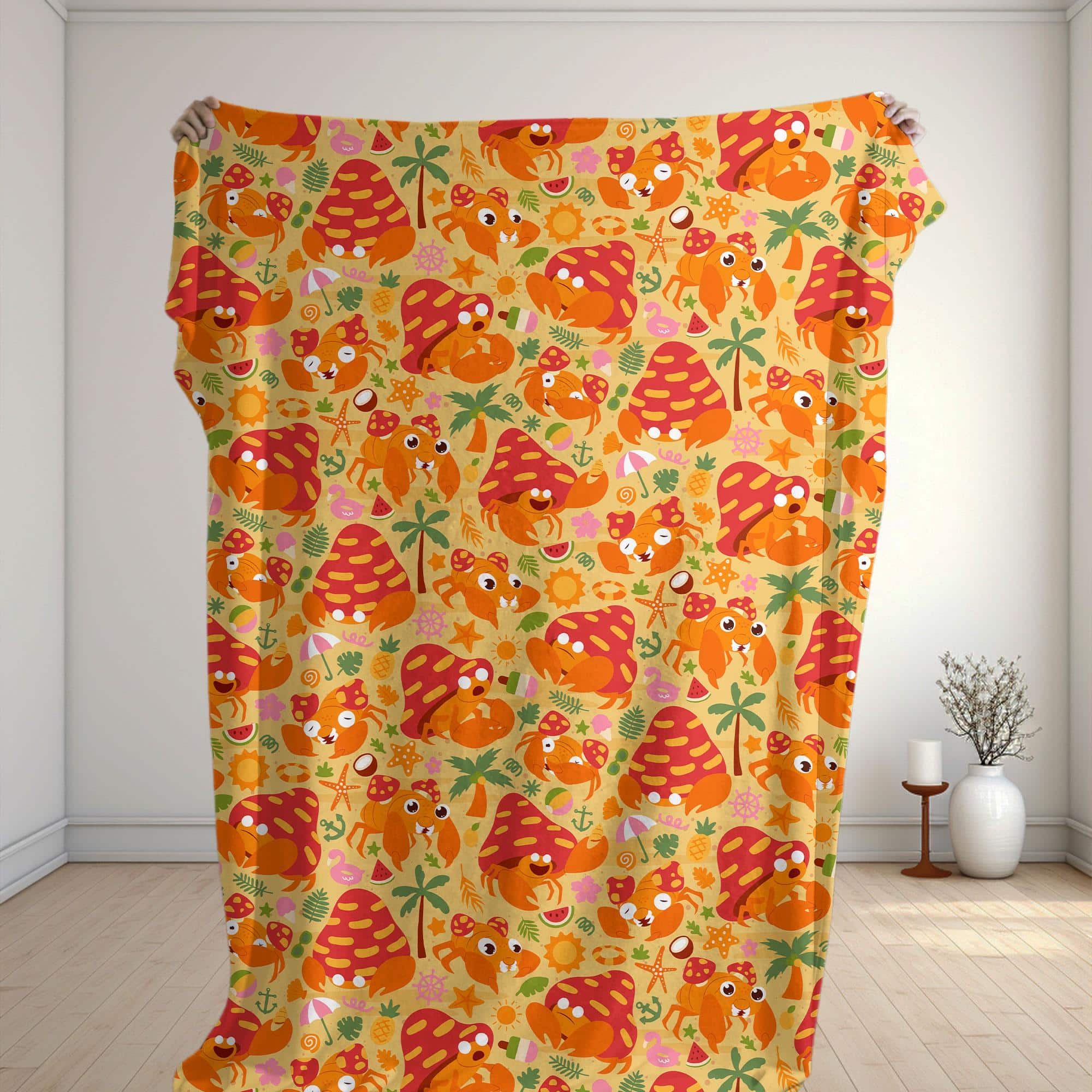 Parasect Fleece Blanket Cute Tropical Cozy Throw Blanket Funny Family Baby Blanket Kawaii Summer Home Decor Parasect Blanket Gifts