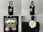 Crochet Cat Water Bottle Holder with Strap, Kawaii Pouch Accessory (Pattern) - Image 2
