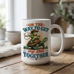 Funny Frog Mug, Sarcastic Coffee Mug, Cowboy Frog Mug, Turtle Mug, Funny Coworker Gift, Meme Coffee Cup