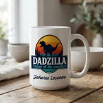 Personalized Dadzilla Mug for Father’s Day Gifts, Husband Mug Gift, Dad Birthday Gift from Kids, Custom Dad Mug, Dinosaur Dad Coffee Mug