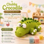 Chubby Crocodile Crochet Pattern PDF, Cute Amigurumi Crocodile Pattern, Beginner Crochet Plush Tutorial, Crochet Pattern Digital Download
