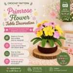 Primrose Flower Crochet Pattern PDF, Floral Table Decoration, Flower Pot Amigurumi, Spring Home Decor Gift Digital Download