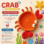 Crab Crochet Pattern PDF | Amigurumi Crab Basket Pattern | Ocean Animal Crochet Tutorial | Beginner Friendly  Digital Download