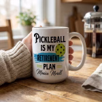 Pickleball Retirement Gift, Personalized Retirement Mug, Pickleball Gift for Retiree, Custom Name Coffee Mug, Retirement Present