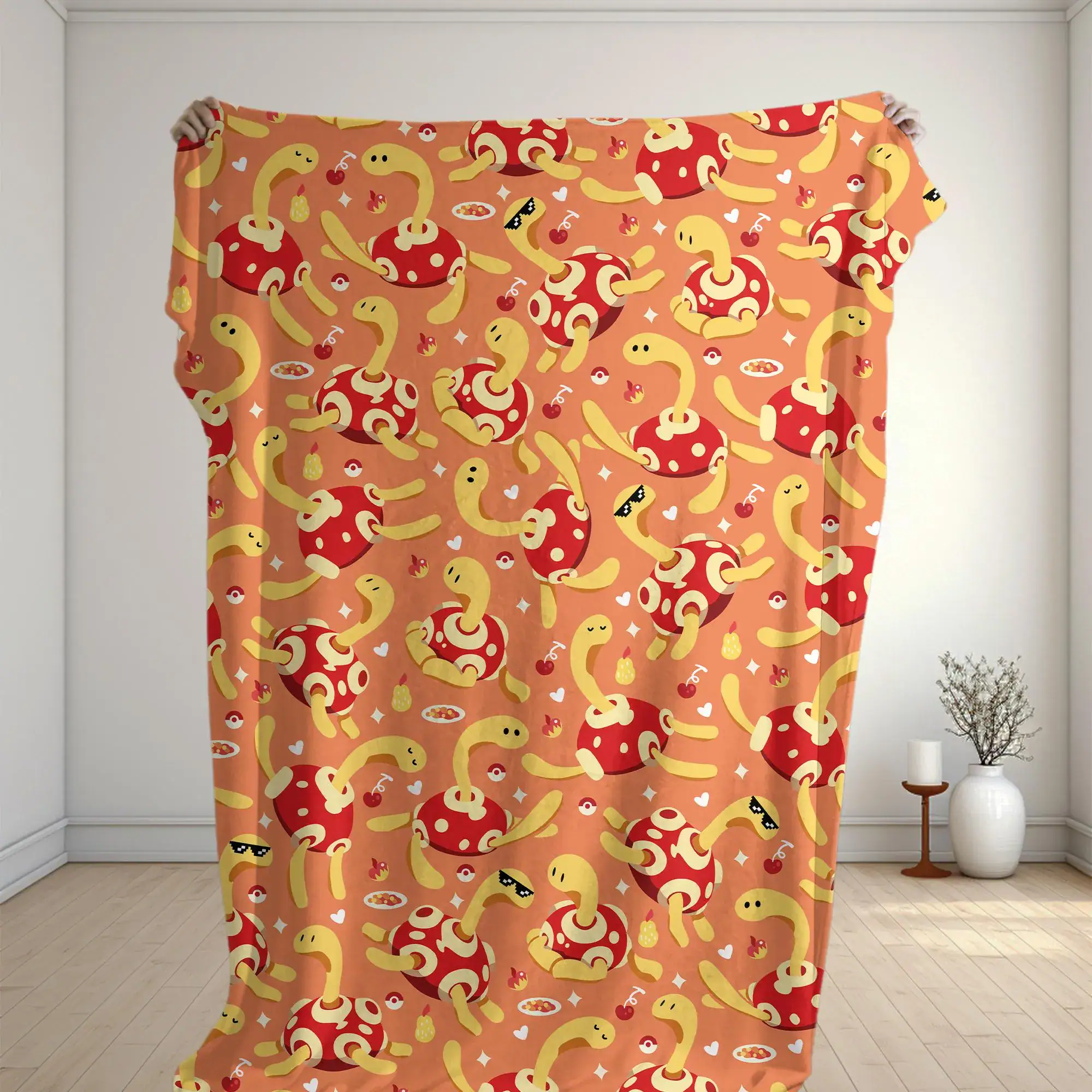 Shuckle Fleece Blanket Cute Turtle Pattern Cozy Throw Blanket Funny Family Baby Blanket Kawaii Home Decor Shuckle Blanket Gifts