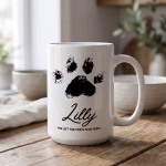 Personalized Paw Print Mug, Pet Memorial Gift, Custom Dog Cat Keepsake, Pet Lover Coffee Cup, Pet Loss Remembrance
