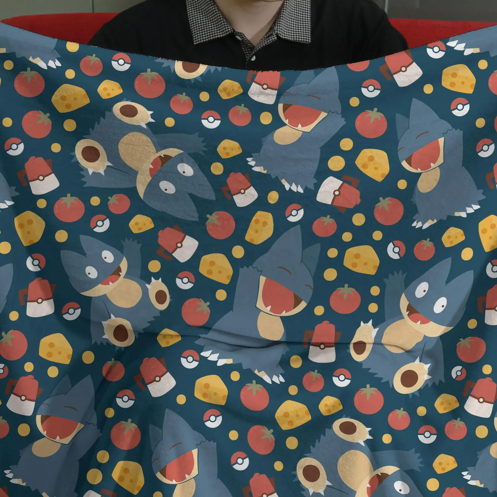 Munchlax Fleece Blanket Cute Food Pattern Cozy Throw Blanket Funny Family Baby Blanket Christmas Home Decor Munchlax Blanket Gifts - Image 3