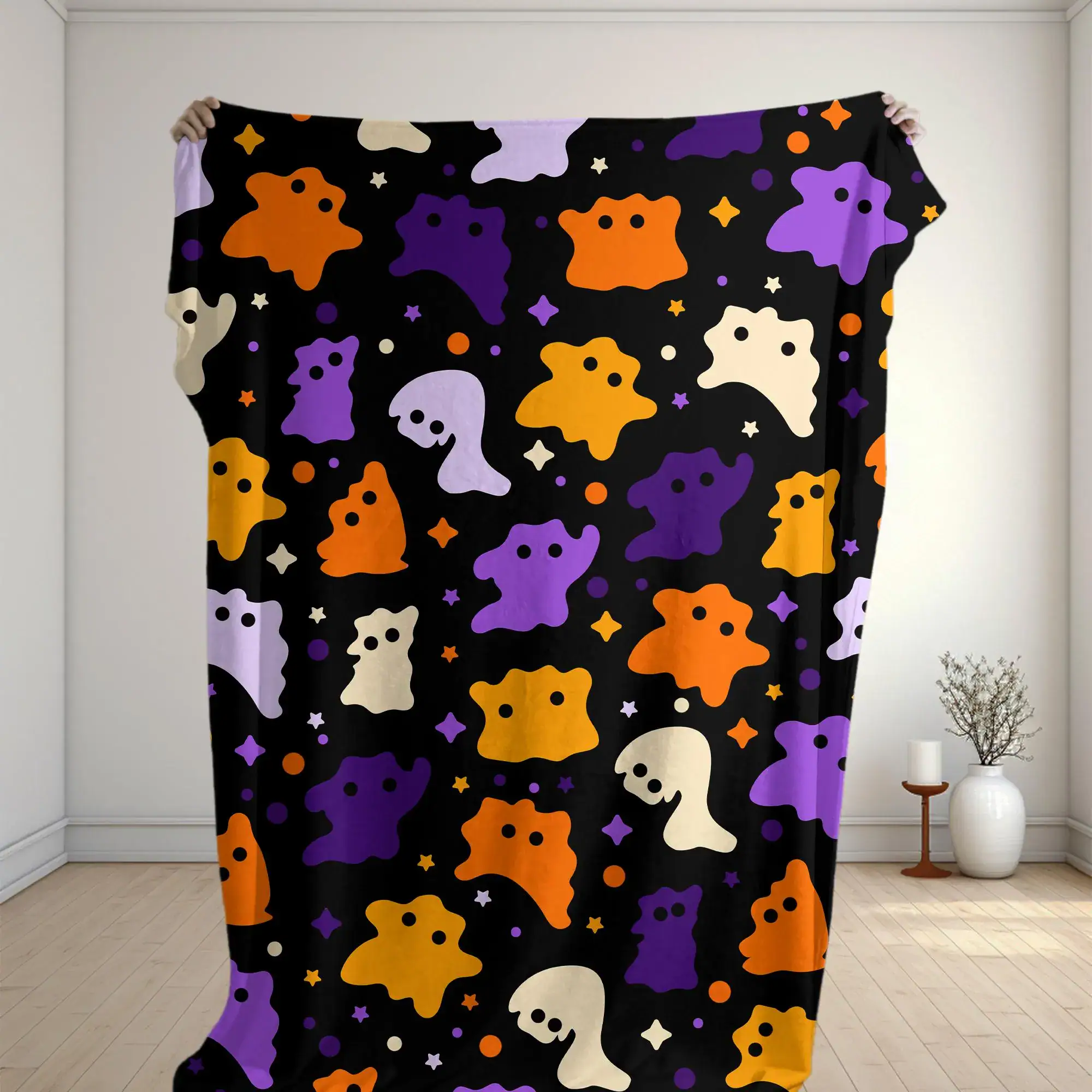 Ditto Fleece Blanket Cute Halloween Pattern Cozy Throw Blanket Funny Family Baby Blanket Christmas Home Decor Ditto Blanket Gifts