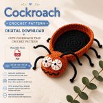 Cockroach Crochet Pattern PDF, Roach Basket Crochet Pattern, Insect Storage Tray, Funny Crochet Organizer,  Digital Download
