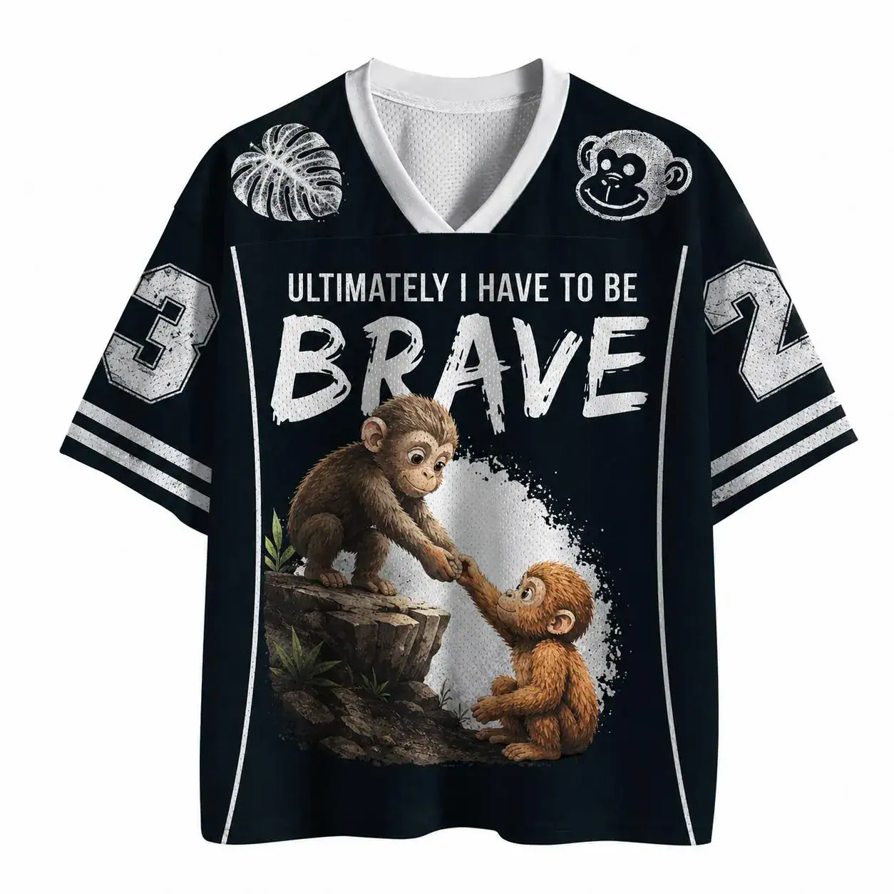 Ultimately I Have To Be Brave Monkey Jersey Shirt – Inspirational Courage Baseball Jersey, Motivational Animal Lover Gift