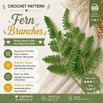 Fern Branch Crochet Pattern PDF, Realistic Crochet Fern Leaves, Greenery Crochet Pattern, Botanical Home Decor, Bouquet Filler Flower Digital Download