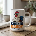 Personalized Rooster Coffee Cup, Funny Chicken Lover for Dad Birthday Gift from Kids, Father's Day Gift Mug Farmhouse Dad Mug