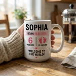 Personalized Birth Stats Mug, New Baby Gift, Custom Baby Birth Announcement Mug, Newborn Keepsake Mug, Baby Name Mug, New Parent Gift - Image 3