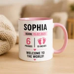 Personalized Birth Stats Mug, New Baby Gift, Custom Baby Birth Announcement Mug, Newborn Keepsake Mug, Baby Name Mug, New Parent Gift - Image 2