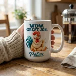 Personalized Funny Mug, Custom Name Coffee Mug, Funny Chicken Mug, Gag Gift for Coworker, Personalized Gift for Him - Image 3