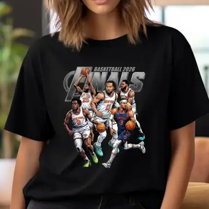 Basketball Players T-Shirt Design: Basketball 2026 Finals Comic Graphic Tee