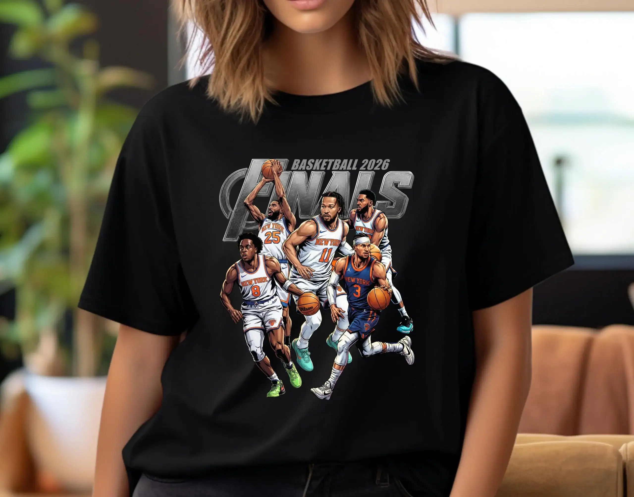 Basketball Players T-Shirt Design: Basketball 2026 Finals Comic Graphic Tee