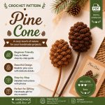 Pine Cone Crochet Pattern PDF, Christmas Pinecone Crochet, Woodland Ornament Pattern, Rustic Holiday Decor Digital Download