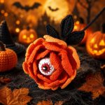 Halloween Peony Flower Crochet Pattern PDF, Gothic Eye Flower Crochet, Spooky Halloween Decor, Amigurumi Flower Pattern Digital Download - Image 6