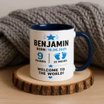 Personalized Birth Stats Mug, New Baby Gift, Custom Baby Birth Announcement Mug, Newborn Keepsake Mug, Baby Name Mug, New Parent Gift