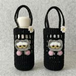 Crochet Cat Water Bottle Holder with Strap, Kawaii Pouch Accessory (Pattern)