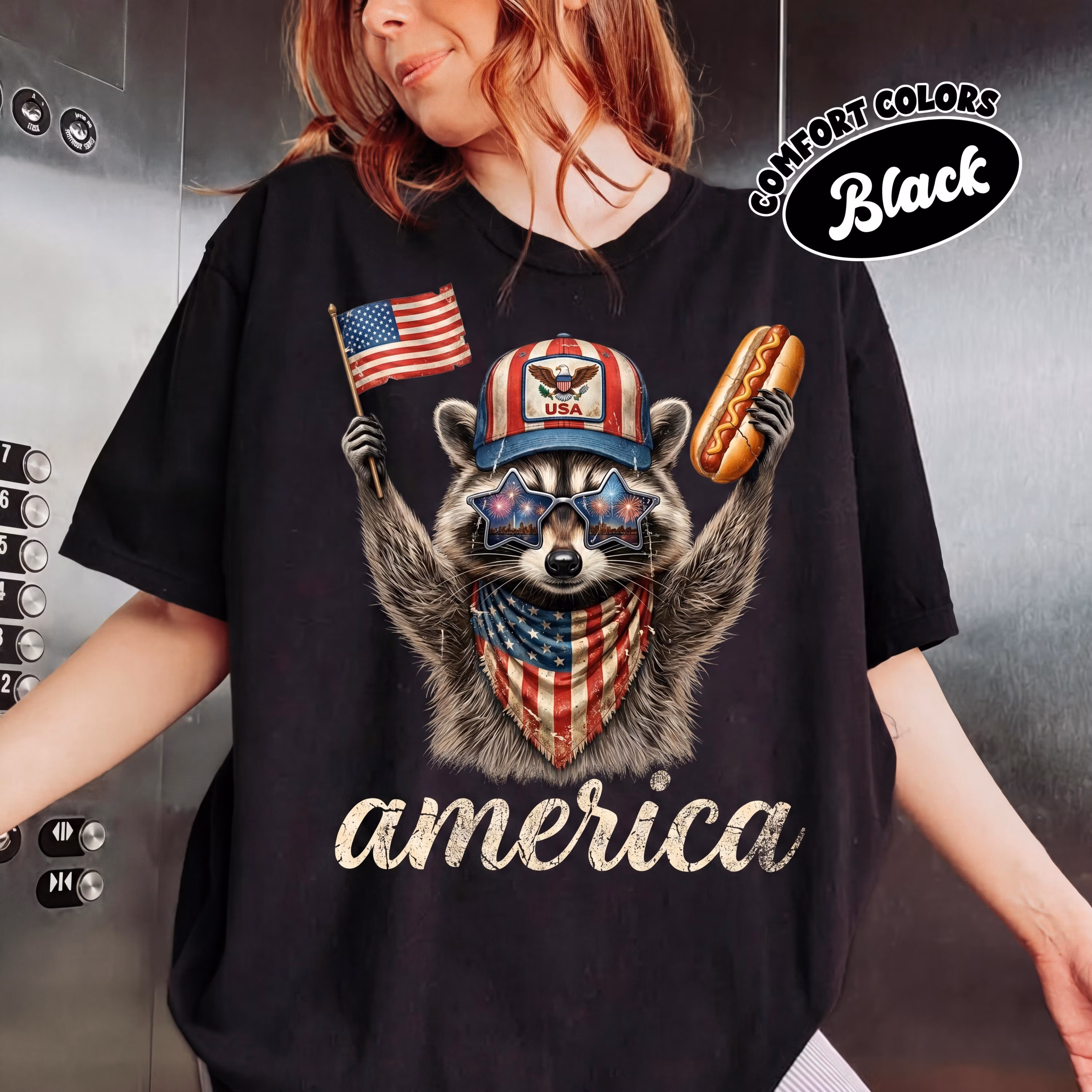 Feral and Free Raccoon 4th of July Shirt, USA Independence Day 250th Anniversary Tee, America 1776 Patriotic Racoon Party Gift T-Shirt