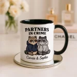 Personalized Best Friend Mug, Partners In Crime Gift, Custom Friendship Mug, Bestie Birthday Present, Couple Coffee Cup