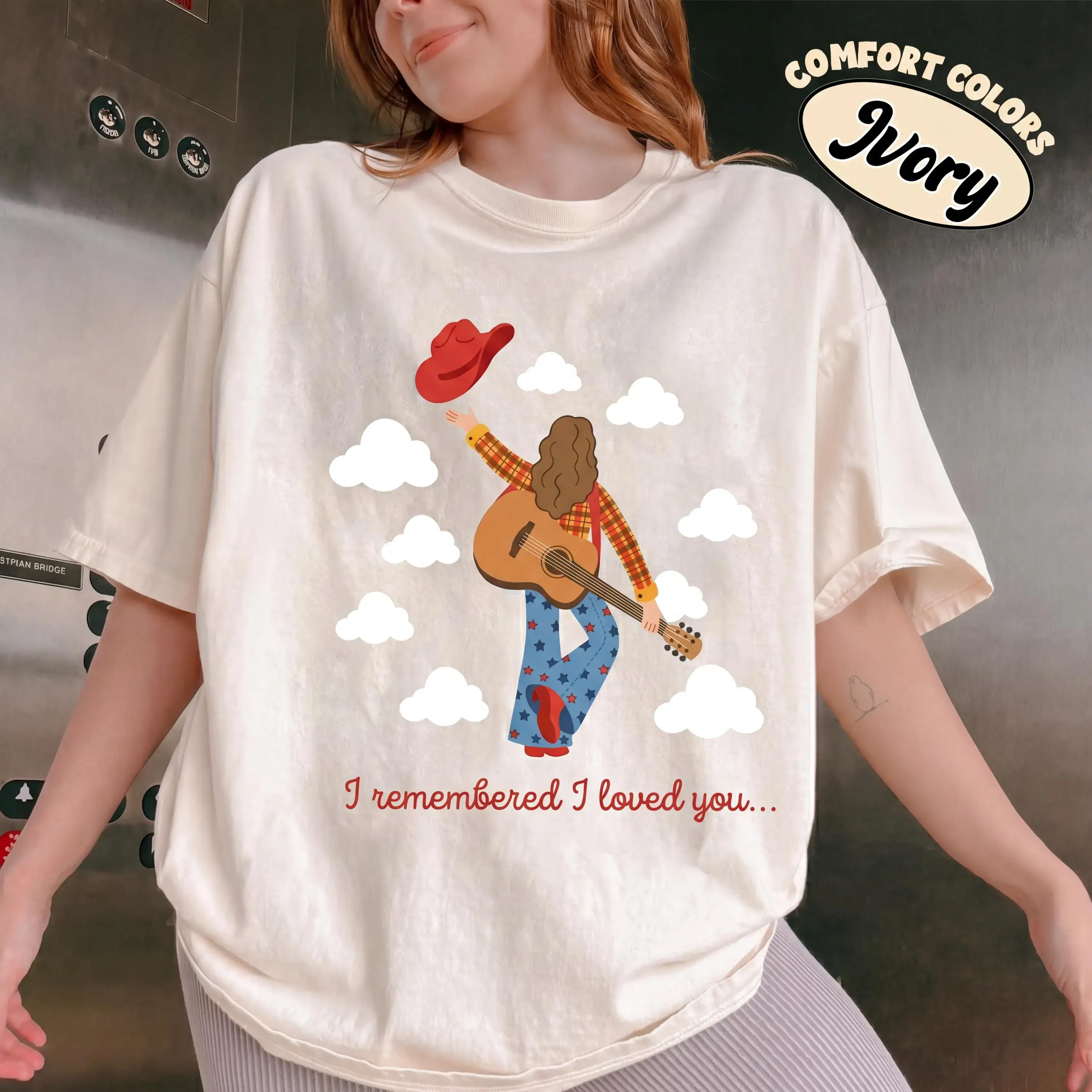 Western Cowgirl Graphic Shirt, I Knew You Story Music Tee, Retro Cloud Film Movie Printed Tshirt, I Remembered I Love You Gift For Fan - Image 2