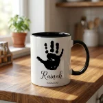 Personalized Baby Handprint Mug, Custom Newborn Keepsake Gift, Baby Footprint Mug, New Mom Grandma Present - Image 4