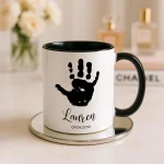 Personalized Baby Handprint Mug, Custom Newborn Keepsake Gift, Baby Footprint Mug, New Mom Grandma Present - Image 3