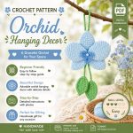 Orchid Hanging Car Charm Crochet Pattern PDF, Car Mirror Decor, Rear View Mirror Ornament, Flower Car Accessory Digital Download