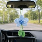 Orchid Hanging Car Charm Crochet Pattern PDF, Car Mirror Decor, Rear View Mirror Ornament, Flower Car Accessory Digital Download - Image 4