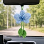 Orchid Hanging Car Charm Crochet Pattern PDF, Car Mirror Decor, Rear View Mirror Ornament, Flower Car Accessory Digital Download - Image 3