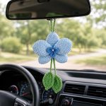 Orchid Hanging Car Charm Crochet Pattern PDF, Car Mirror Decor, Rear View Mirror Ornament, Flower Car Accessory Digital Download - Image 2