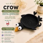 Crow Crochet Tray Pattern PDF, Raven Basket Crochet Pattern, Bird Storage Basket, Crochet Bowl Pattern,  Digital Download