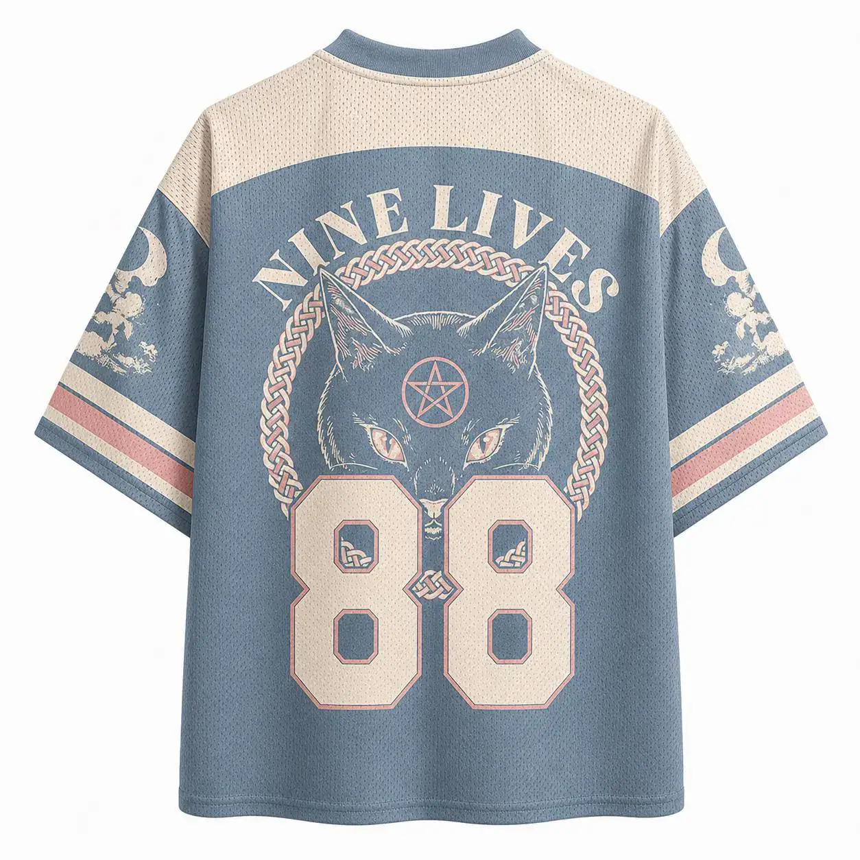Pastel Gothic Cat Jersey, Witchy Black Cat Graphic Tee, Unisex Baseball Shirt - Image 2